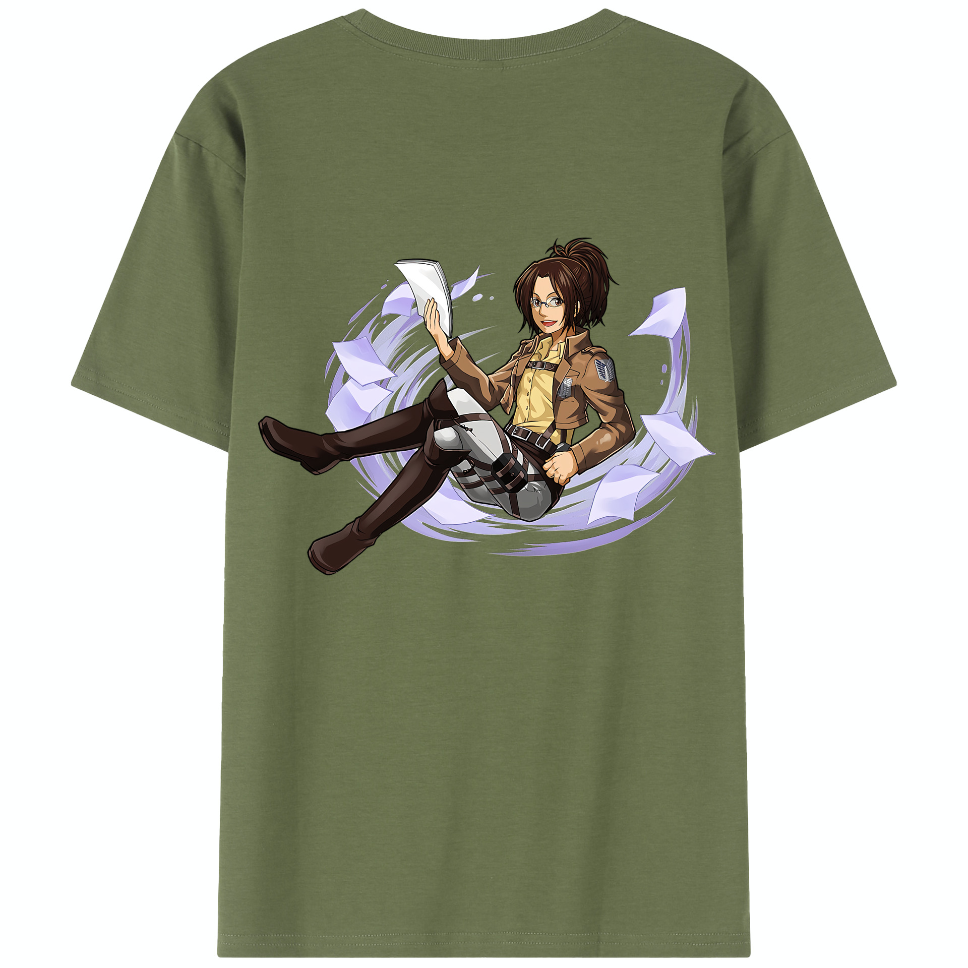 （画像用） 進撃の巨人 ハンジ·ゾエ Attack on Titan Hanji Zoe 綿100％半袖Tシャツ（背面プリント）